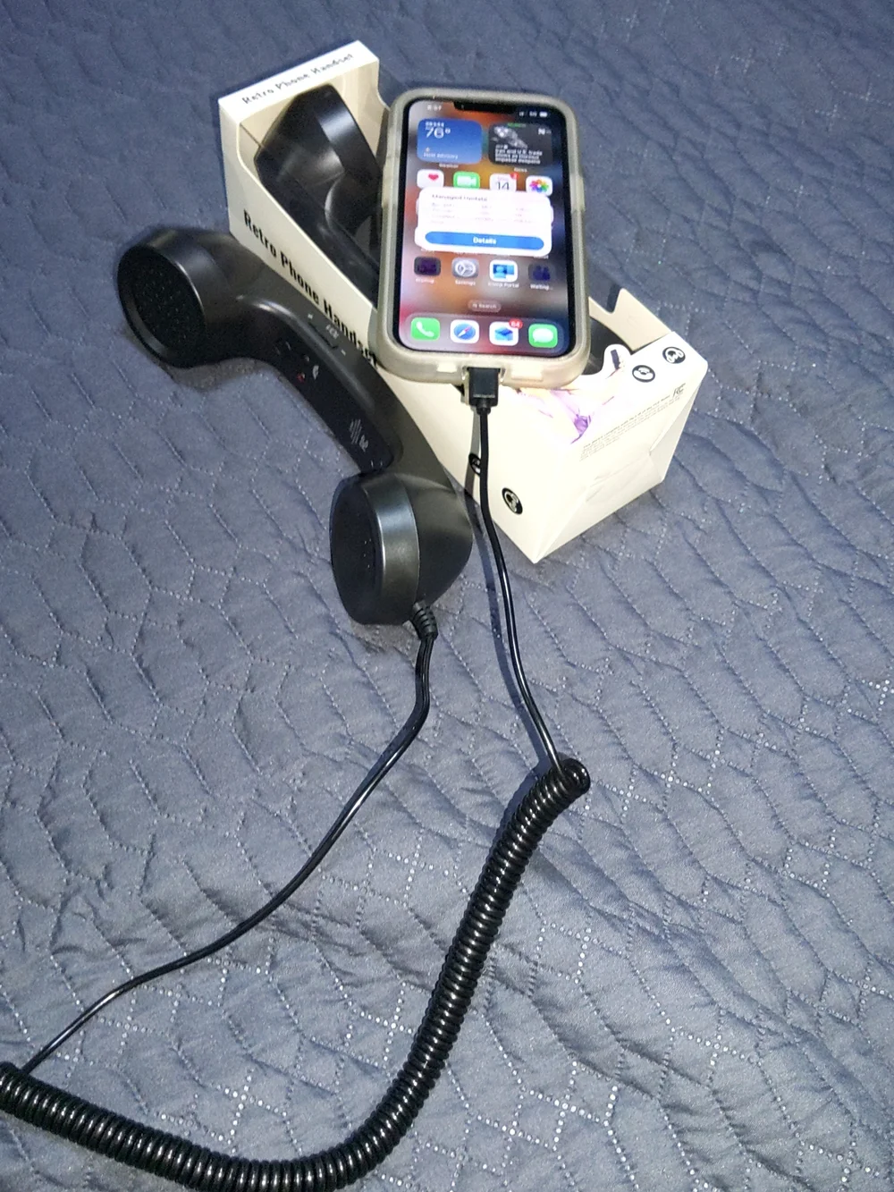 Use Cell Phone & Talk Retro Phone Handset 1 Black Wireless Cell Phone Handset